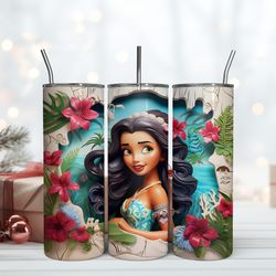 Summer Girl Disney Princess20oz, Birthday Gift Mug, Skinny Tumbler, Gift For Kids
