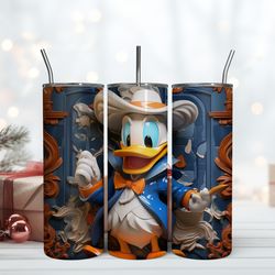 3D Donald DuckVintage, Birthday Gift Mug, Skinny Tumbler, Gift For Kids