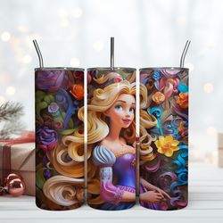 3D Inflated Rapunzel20oz, Birthday Gift Mug, Skinny Tumbler, Gift For Kids