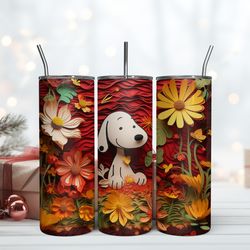 3d inflated sunset snoopy tumbler 20oz , birthday gift mug, skinny tumbler, gift for kids, gift for lover