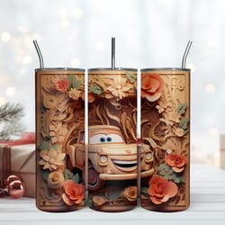 3d inflated car vintage tumbler 20oz disney cars movie tumbler, birthday gift mug, skinny tumbler, gift for kids