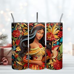 3d inflated pocahontas tumbler20oz disney princess tumbler 20oz, birthday gift mug, skinny tumbler, gift for kids