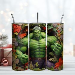 3D Strong Man Hulk Tumbler Hulk Marvel Tumbler 20oz, Birthday Gift Mug, Skinny Tumbler, Gift For Kids, Gift for Lover