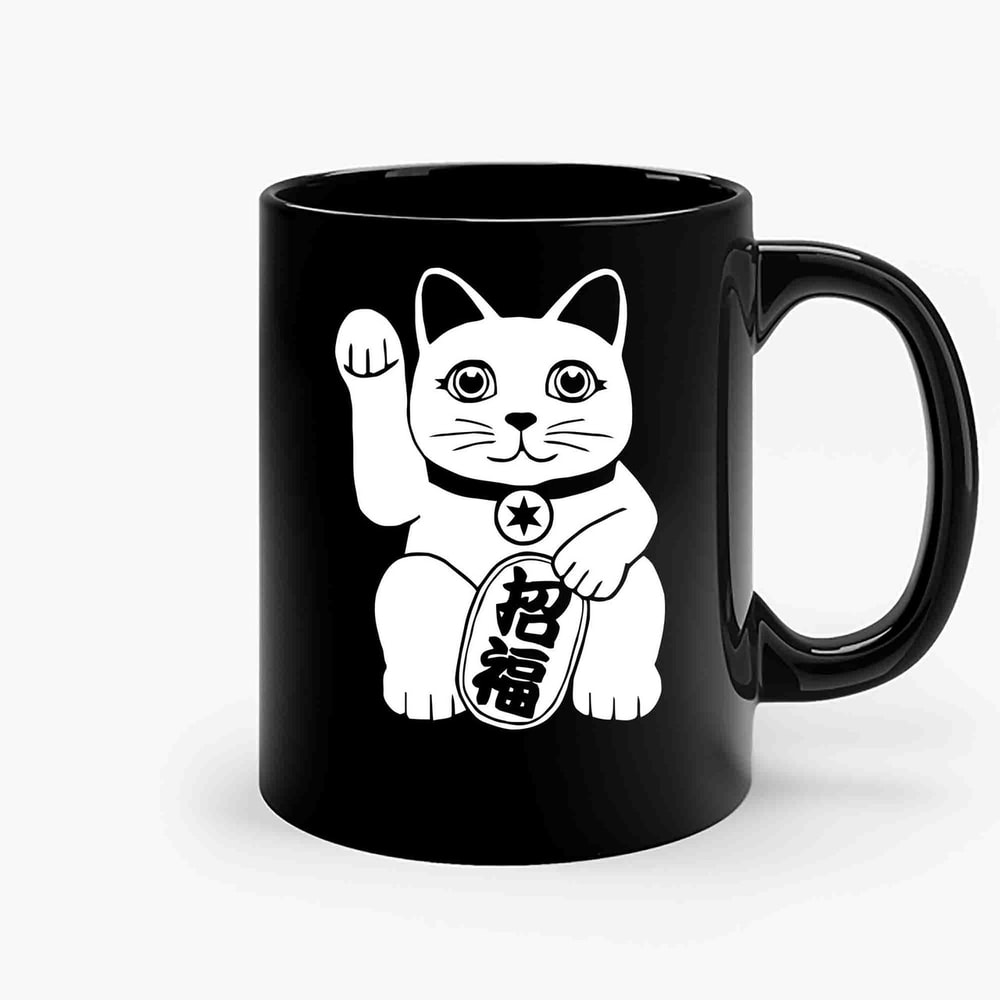 Maneki Neko Invites Good Fortune Ceramic Mugs.jpg