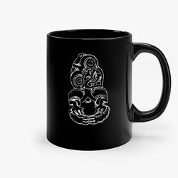 maori hei tiki sketch ceramic mugs, funny mug, gift for him, gift for mom, best friend gift