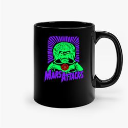 mars attacks movie ufo alien green ceramic mugs, funny mug, gift for him, gift for mom, best friend gift