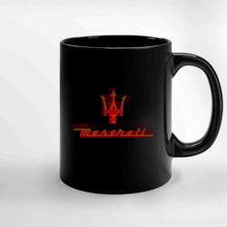 maserati latin logo red ceramic mugs, funny mug, gift for him, gift for mom, best friend gift