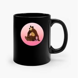 masha and the bear 2 ceramic mugs, funny mug, gift for him, gift for mom, best friend gift