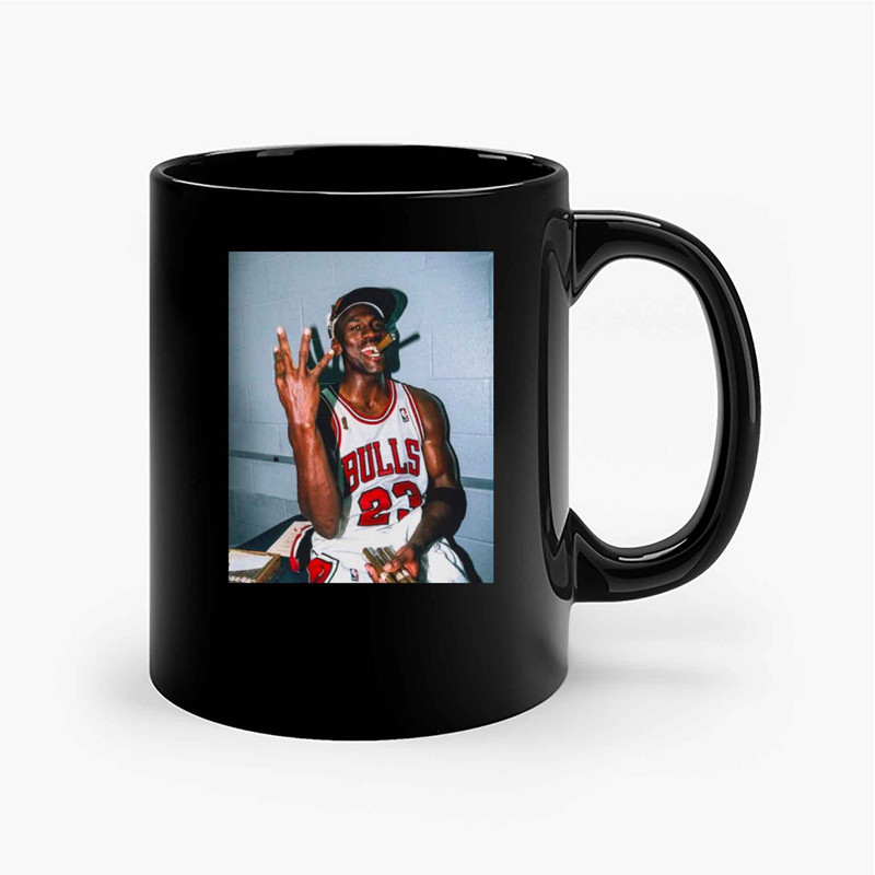 Michael Jordan 3 Peat Cigar Champion Ceramic Mugs.jpg