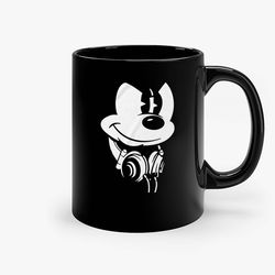 mickey mouse headphones hip hop style disney ceramic mugs, funny mug, birthday gift mug, custom mug, gift for her, gift