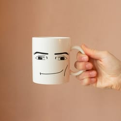 roblox man face mug, 11oz roblox game face mug, gamer gift, gift for roblox player, funny mug