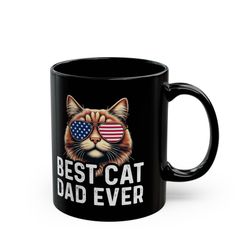 cat dad mug, best cat dad ever mug, funny cat dad mug, cat dad gift patriotic cad dad fathers day cat dad gift mug