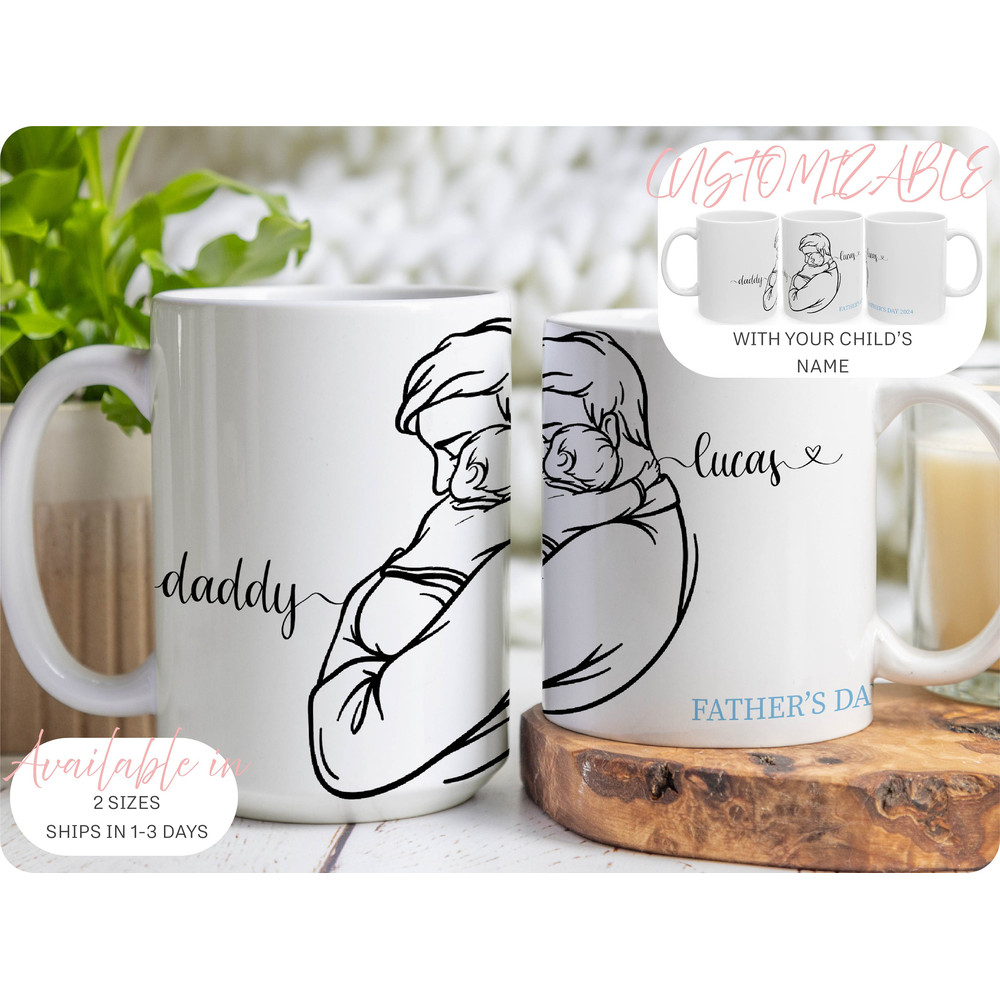 Personalized Mug for Dad, Coffee cup for Dad, Gift for new Dad, Customized gift for Fathers Day, Father's Day mug, First Father's Day Gift.jpg