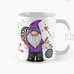 darts gnome gonk mug wrap sublimation design clipart png instant download