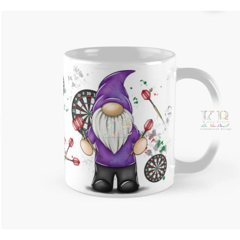 Darts gnome gonk mug wrap sublimation design clipart png instant download.jpg