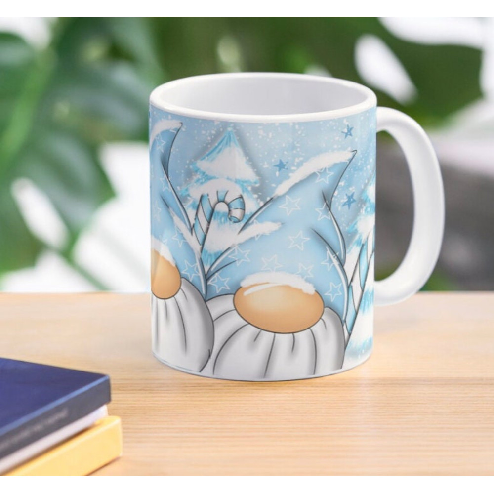 Frosty blue snow scene gonk gnome Christmas clip art mug wrap PNG for Sublimation.jpg