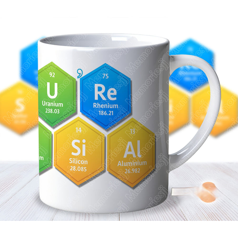Periodic Table Design for Chemistry Mug Wrap, Sublimation Design With Periodic Table Elements PNG, 11oz Coffee Mug Wrap, Digital Download.jpg
