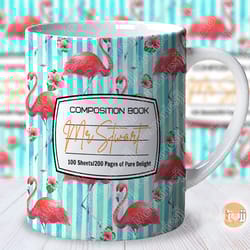 personalized mug wrap flamingo design custom design for teacher and student design to sublimate png 11oz and 15oz coffee