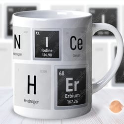 phrase with periodic table elements design mug wrap, sublimation design png, fathers day design, 11oz coffee mug wrap