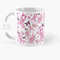 Pink cancer awareness ribbon mug wrap design sublimation clipart png instant download.jpg