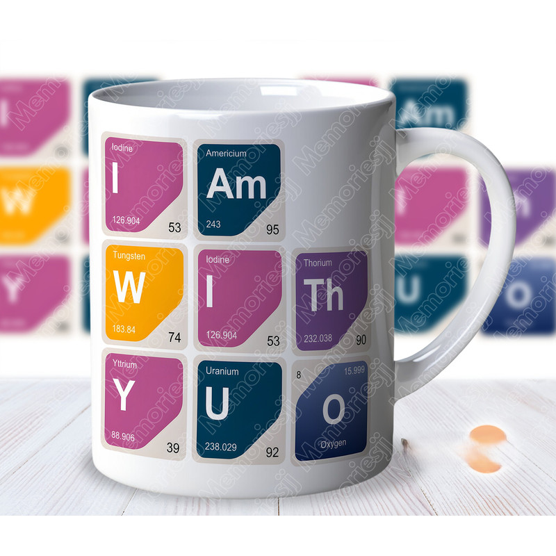 Science Teacher Mug Wrap, Periodic Table Design, Sublimation Design With Periodic Table Elements PNG, 11oz Coffee Mug Wrap, Digital Download.jpg