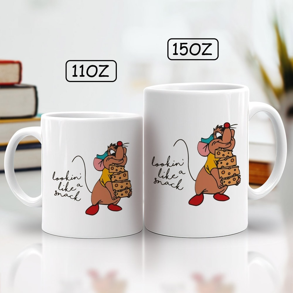 Lookin' Like A Snack Mugs, Gus Gus Ceramic Mugs, Gus Mouse Coffee Mugs, Disney Mug, Gift Mug.jpg