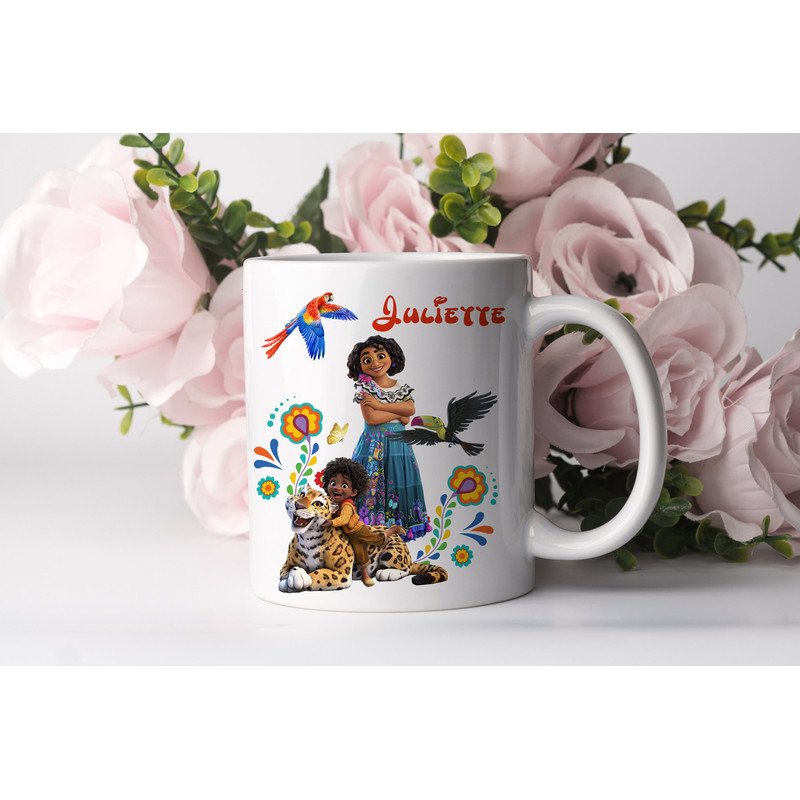Personalized encanto theme mug, encanto child mug, mirabel, customizable mug to offer, mug with personalized first name, Christmas gift..jpg
