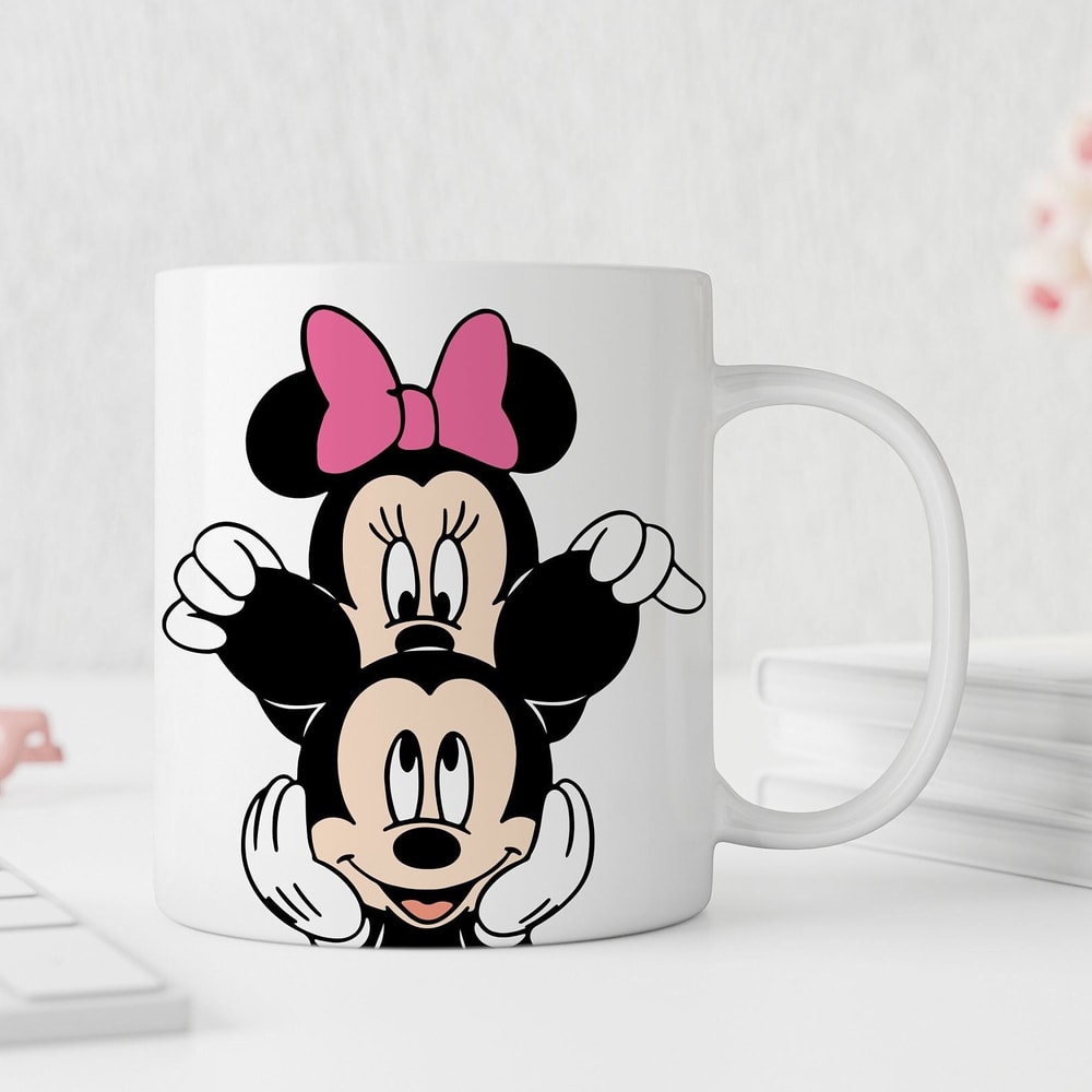 Personalized Mickey Minnie theme mug Christmas gift, birthday gift - Double-sided mug - first name - date of birth..jpg