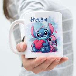 stitch mug, childrens mug, customizable mug to offer, disney stitch mug, custom kids name stitch mug