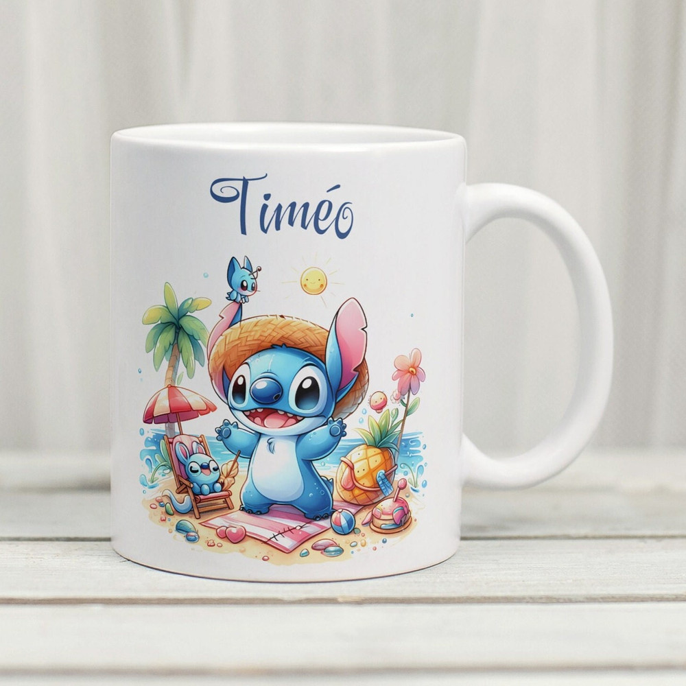 Personalized stitch mug, children's mug, personalized gift, cup with first name, customizable mug to offer.jpg