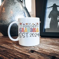 custom grandma mug, new grandma gift, grandparent pregnancy announcement mug, gift for mothers day, baby announcement