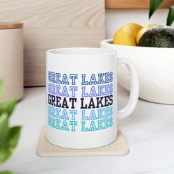 great lakes living mug, great gift for the lake life lover, michigan, wisconsin, upper peninsula, yooper, superior