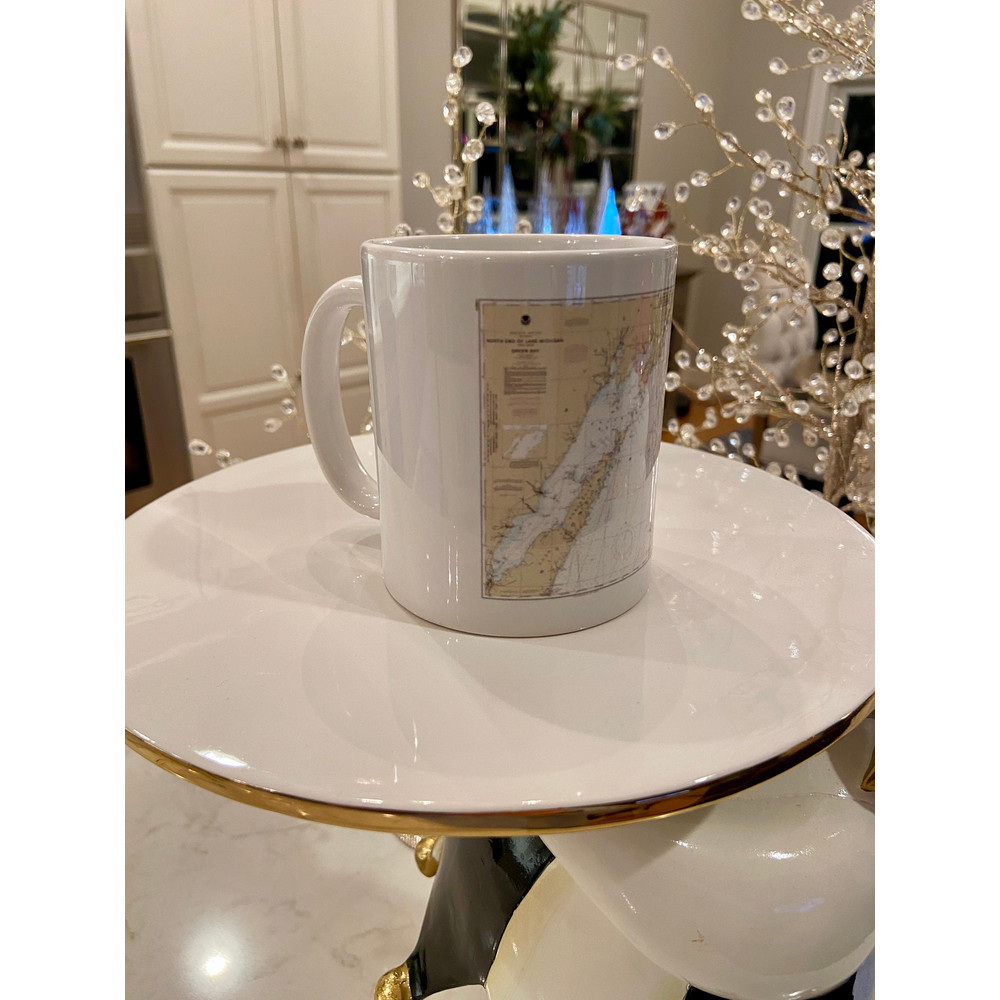 Great Lakes mug Lake Michigan Chart Coffee Mug gift for him Michigan map cup Michigan Lake Map nautical gift mug for dad.jpg