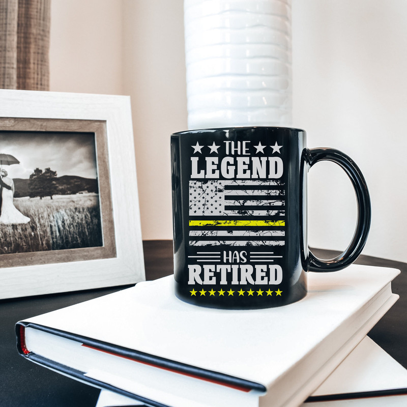 Retired Dispatcher Mug, Gift for Retired Dispatcher, Police Dispatcher Mug, gift for Police Dispatchers, Yellow Line Support Mug, Funny Mug.jpg