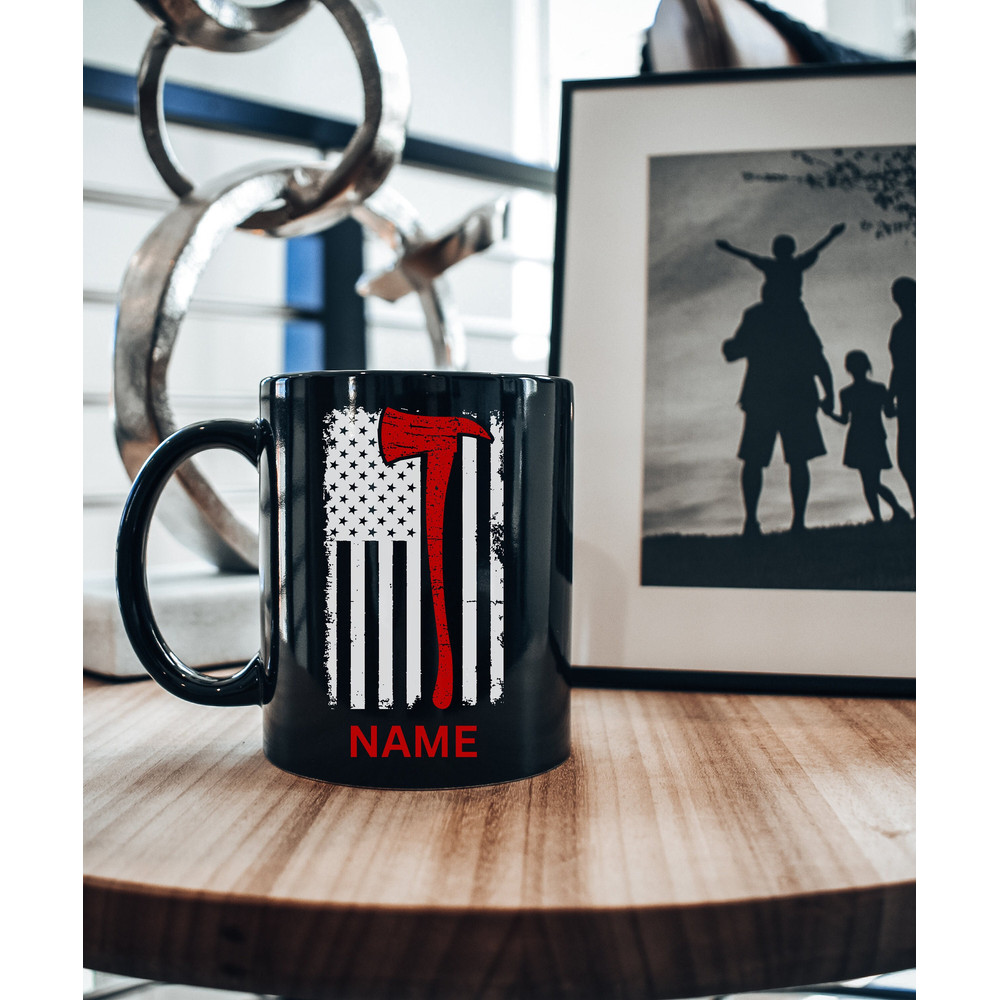 Thin red line support coffee mugs, custom firefighter mug, custom fire department mug, custom first responder mug, personalized coffee mugs.jpg