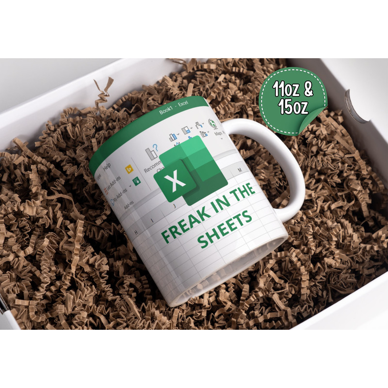 Excel Spreadsheet Mug Freak in the Sheets Mug Large Excel Mug Funny Mug with Spreadsheet Data Analyst Gift Funny Office Mug.jpg