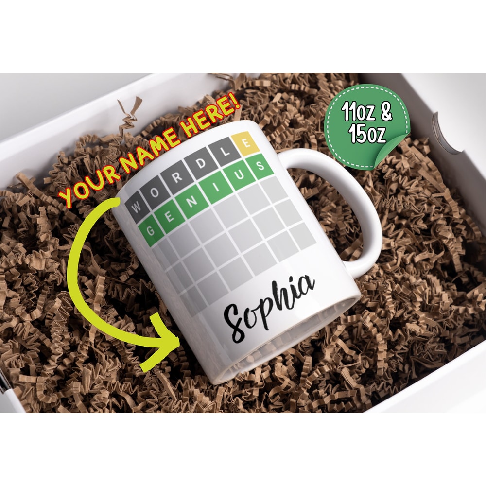 Wordle Mug Genius Funny 2 sided Mug Wordle Gift Valentines Day Boyfriend Girlfriend Friend Gift Wordle Meme.jpg