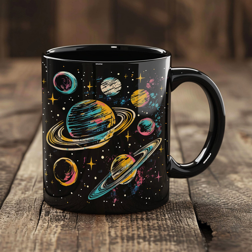 Astronomical Mug, Ceramic Space Mug 11oz, Vibrant Space Artwork Planets Stars, Galaxy Mug, Space Coffee Cup, Cosmic Mug, Space Lover Gift.jpg