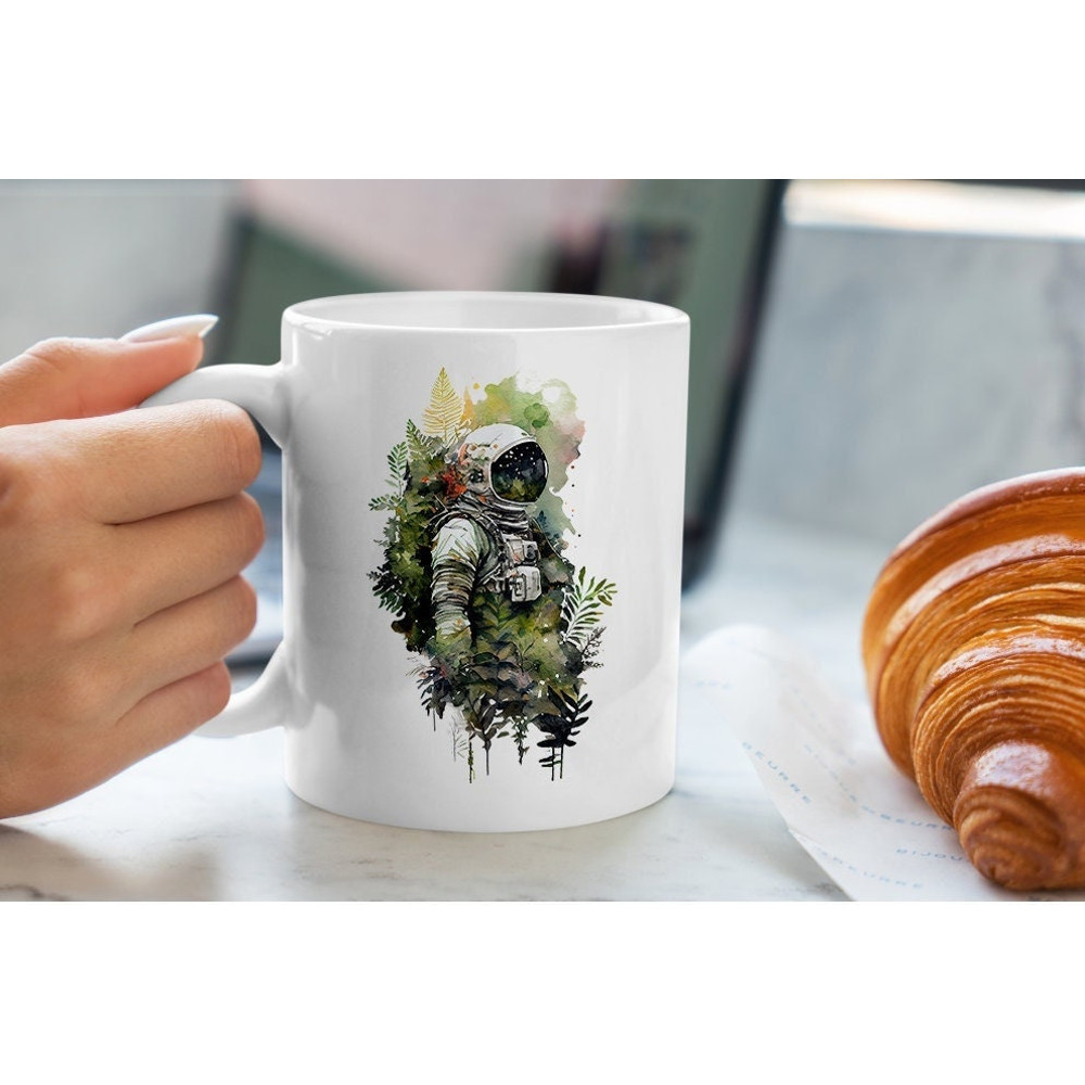 Black Coffee Mug Space Astronaut Limited Edition Unique Gift for Her Custom Tea Cup Glossy Halloween Gift Christmas Gift for him.jpg