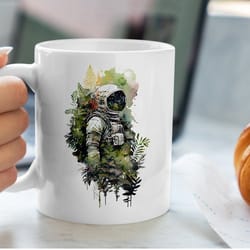 black coffee mug, space astronaut limited edition unique gift for her custom tea mug, glossy halloween gift christmas gi