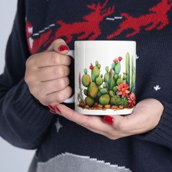 cactus tea mug, coffee mug, desert cactus, prickly mug, gift mug, prickly plant