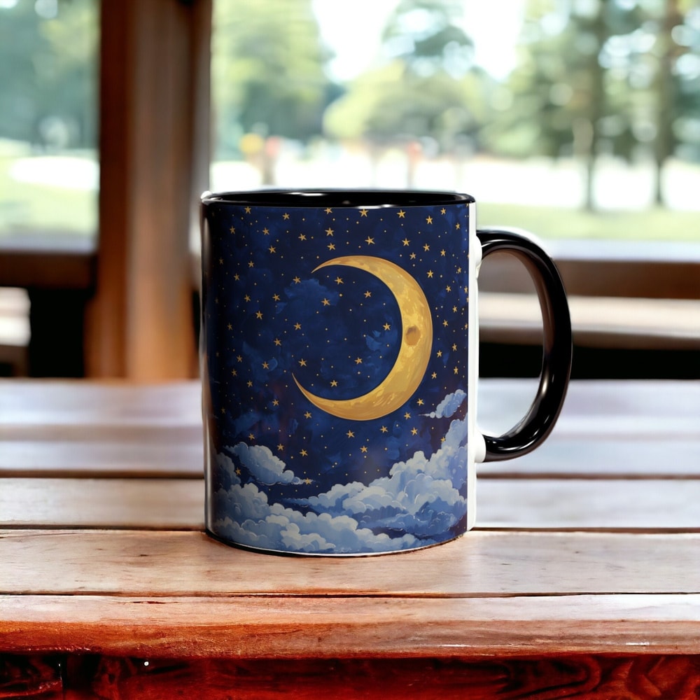 Celestial Coffee Mug, 11oz Ceramic Moon Mug, Moon and Stars Mug, Celestial Tea Cup, Starry Night Mug, Night Sky Lover Gift, Astronomy Gift.jpg