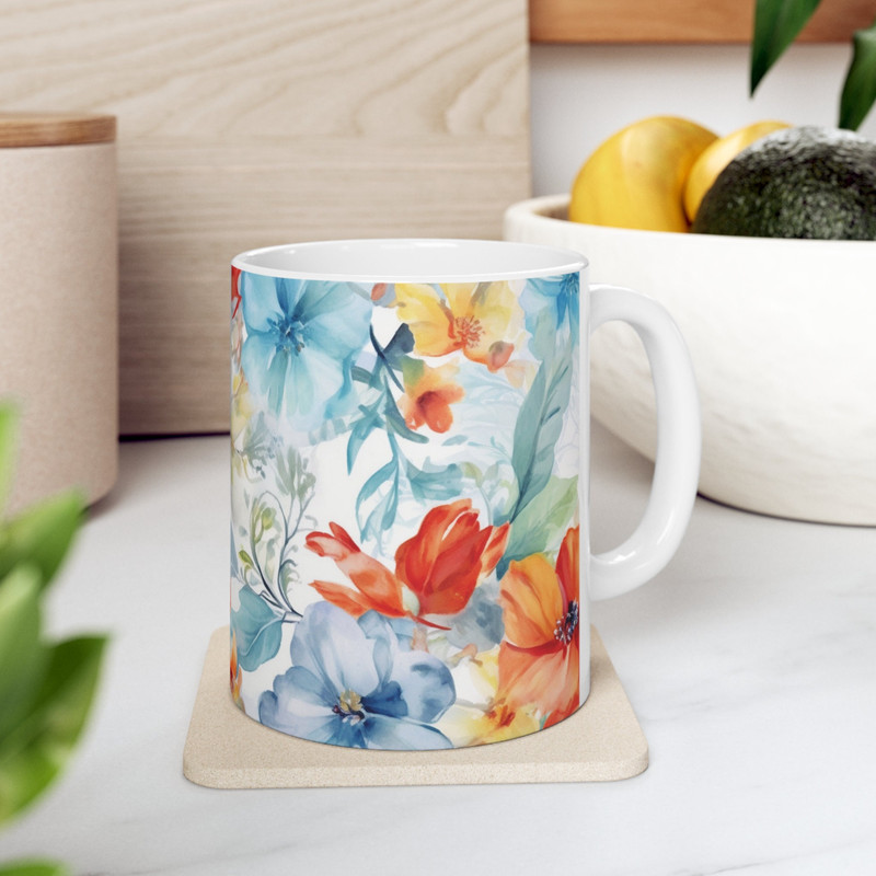 Charming Petals Coffee Mug, Flower lovers Mug.jpg