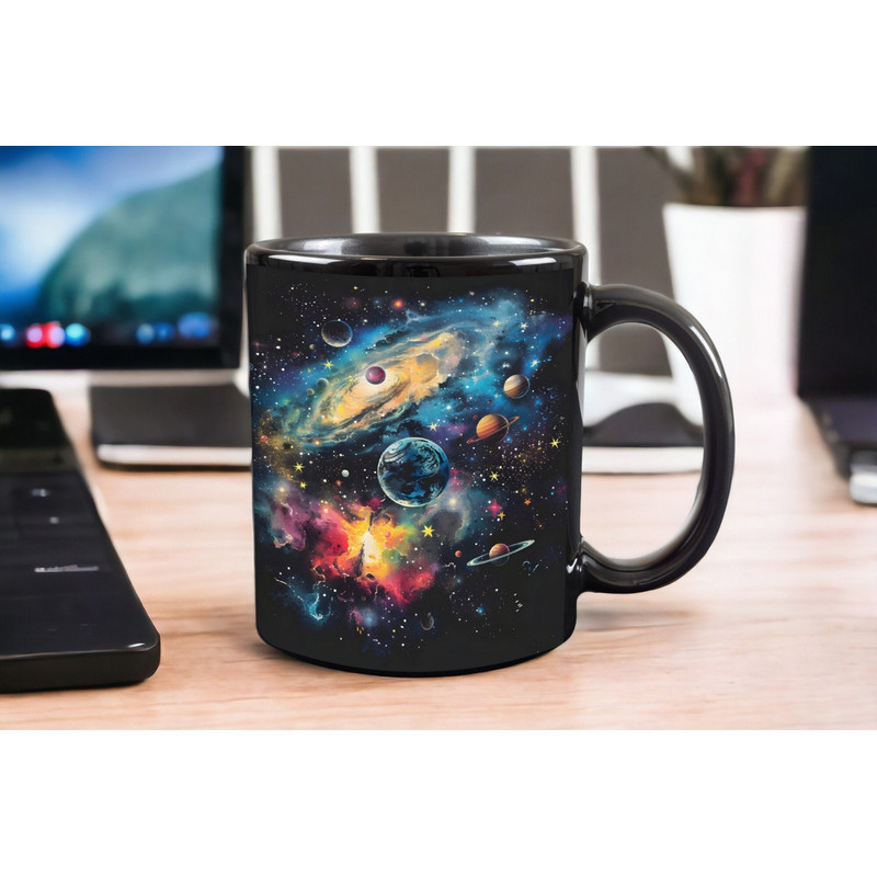 Cosmic Magic Mug - Galactic Mug, Space Mug, Space Coffee Cup, 11oz Black Ceramic with Vivid Cosmic Scene, Space Lover Gift, Astronomy Gifts.jpg