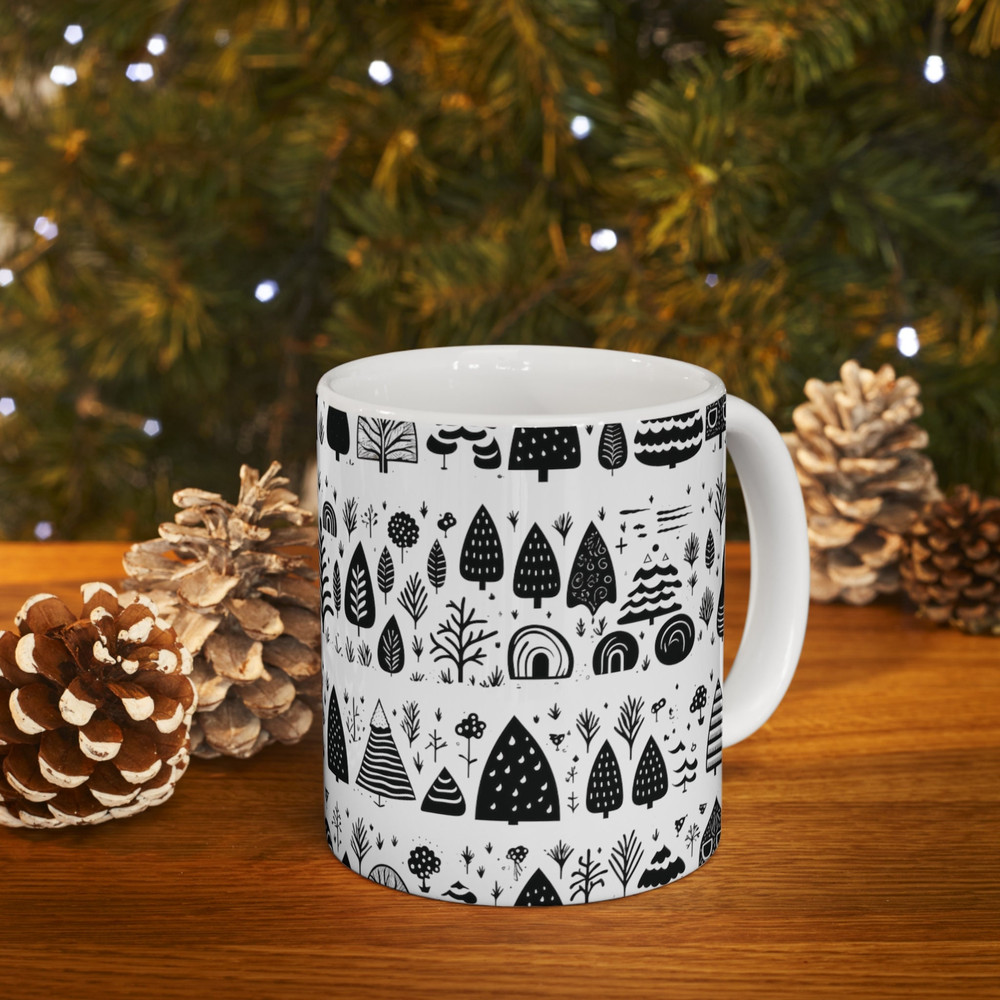 Enchanting Winter Wonderland Mug, Festive Christmas Doodle Delight Mug.jpg