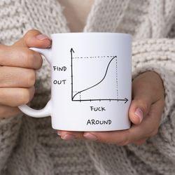 funny math coffee mug, fuck around find out mug, math lovers gift