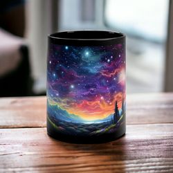 galactic landscape coffee mug, cosmic night sky mug, celestial mug, galaxy mug, starry sky coffee mug, astronomy enthus