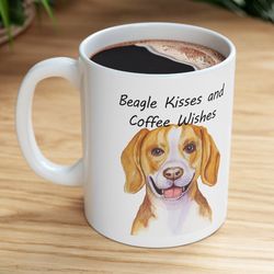 beagle kisses coffee mug, beagle dog mug, dog owner mug, for dog mug