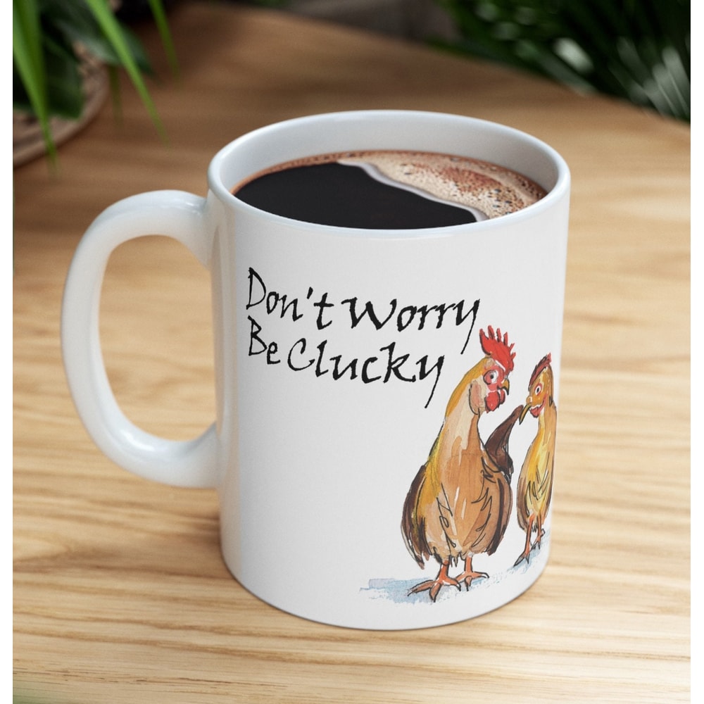 Clever Clucky Chicken Ceramic Mug, (11oz, 15oz).jpg