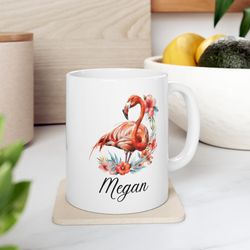 flamingo mug, custom flamingo mug, cute bird mug, bird lover mug, flamingo mug, coffee mug